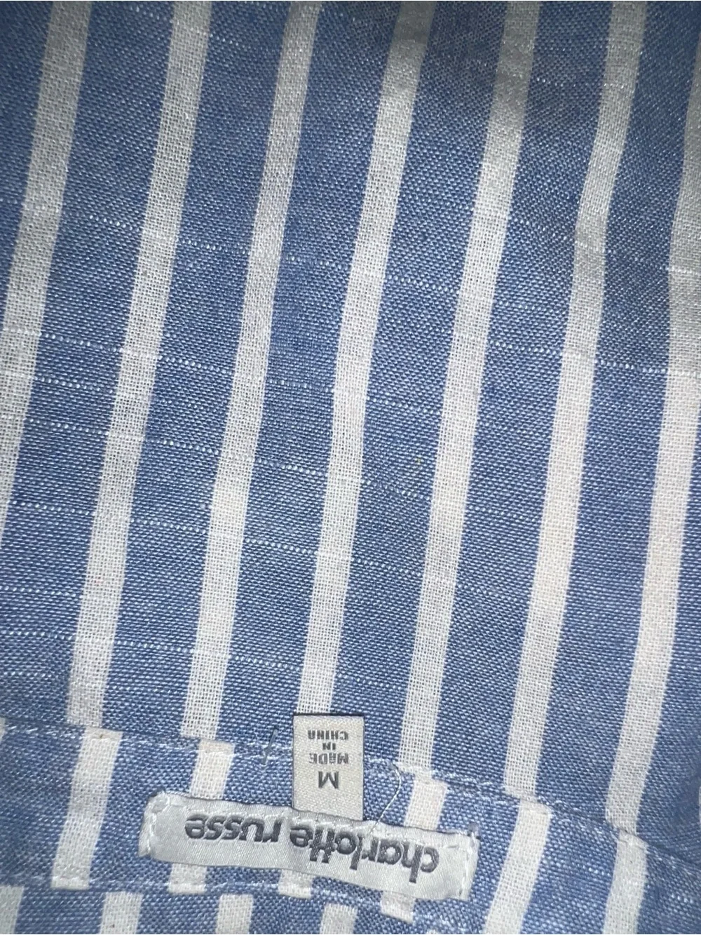 Charlotte Russe Blue & White Striped Button-Up Mini Dress - Picture 5 of 5